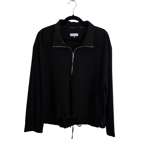 Calvin Klein Black Performance 1/2 Zip Jacket Closet Staple All Season Size XL - Picture 2 of 9